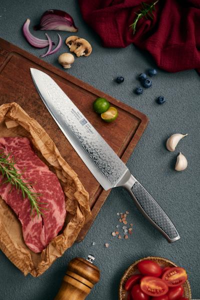 3D龍紋霧黑鋼柄8寸牛肉刀